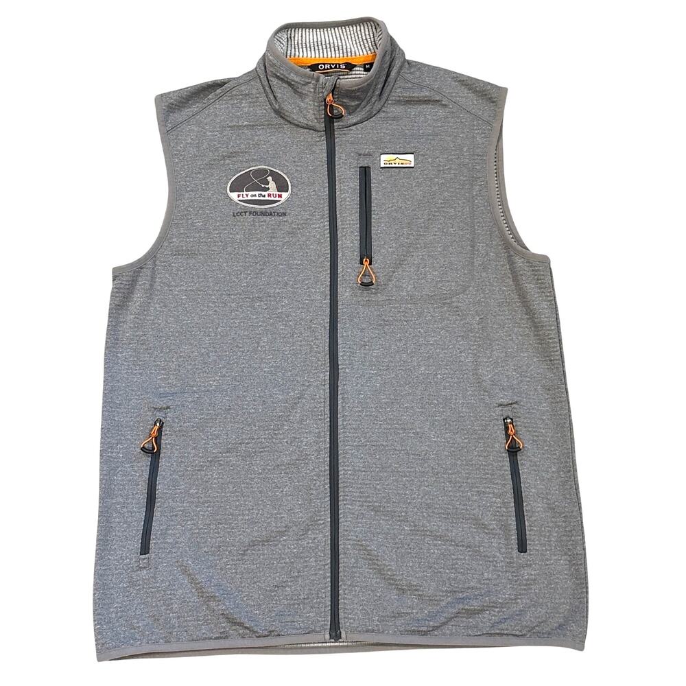 Orvis Horseshoe Hills Fleece Vest Mens Med Gray Preformance Full Zip Fly Fishing